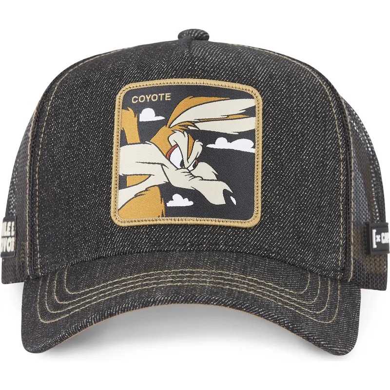 cepur-izliekta-truckeris-melns-snapback-denim-loo8-coy2-koijots-looney-tunes-no-capslab