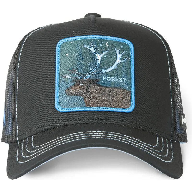 cepur-izliekta-truckeris-melns-snapback-forest-cas2-for1-briedis-mitiskas-radibas-no-capslab