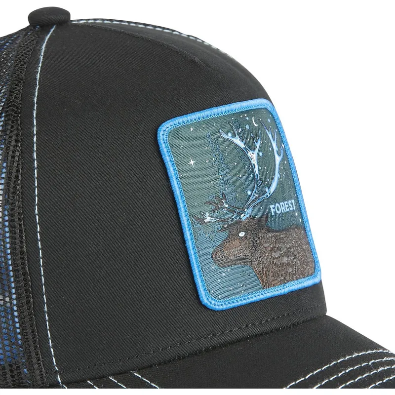 cepur-izliekta-truckeris-melns-snapback-forest-cas2-for1-briedis-mitiskas-radibas-no-capslab