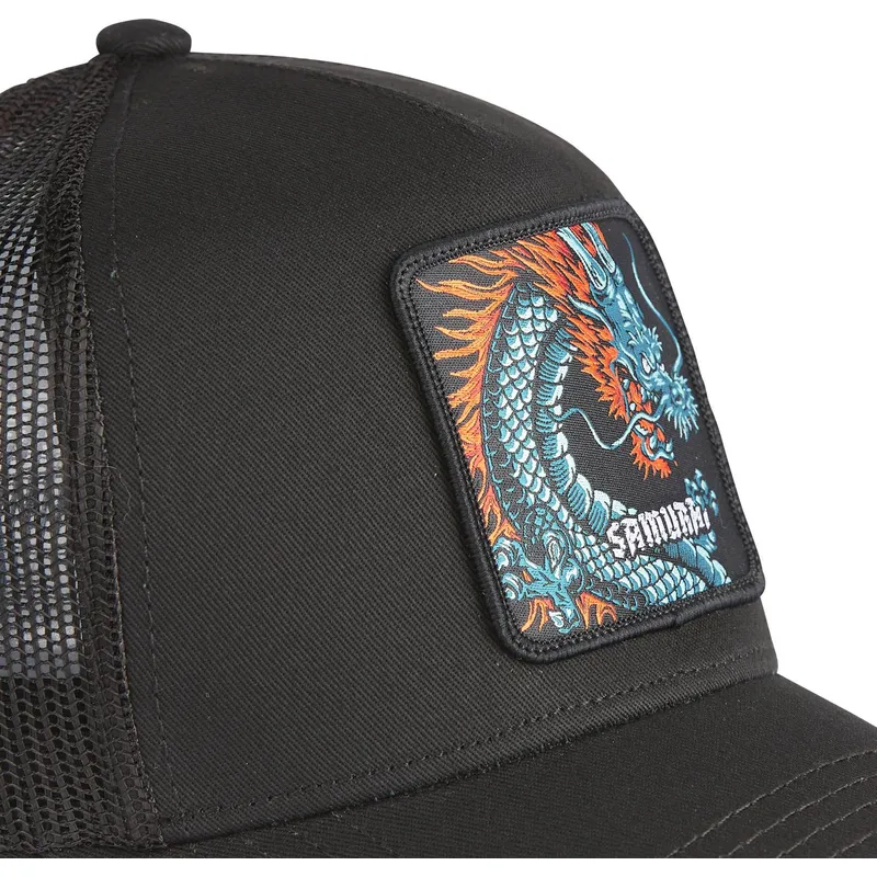 cepur-izliekta-truckeris-melns-snapback-samurai-dra1-pukis-mitiskas-radibas-no-capslab