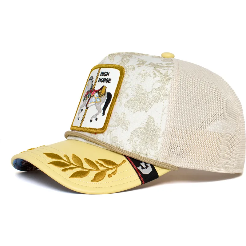cepur-izliekta-truckeris-balts-snapback-high-horse-altus-equo-carousel-the-farm-no-goorin-bros