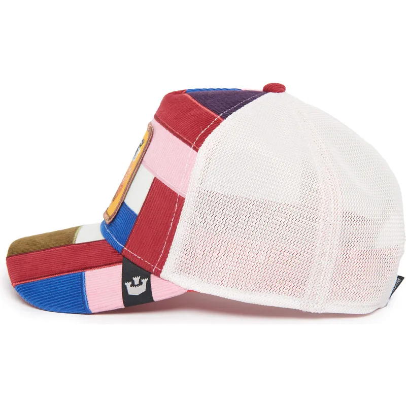 cepur-izliekta-truckeris-daudzkrasains-snapback-cheery-right-side-of-the-bed-the-farm-patchwork-the-farm-no-goorin-bros