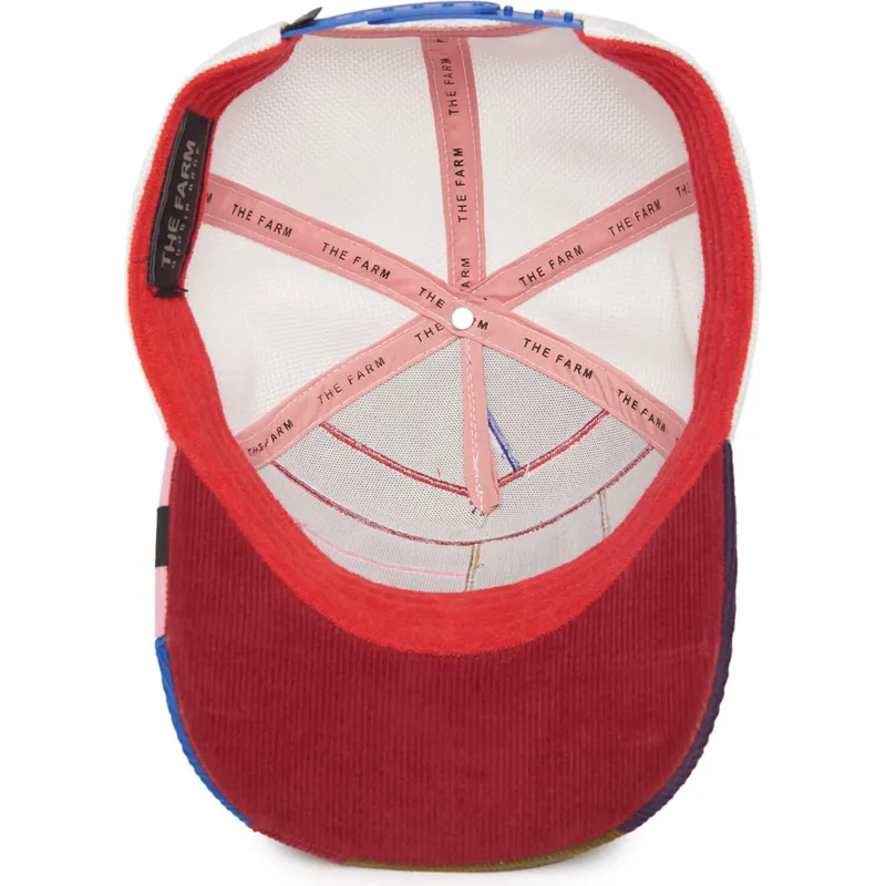 cepur-izliekta-truckeris-daudzkrasains-snapback-cheery-right-side-of-the-bed-the-farm-patchwork-the-farm-no-goorin-bros