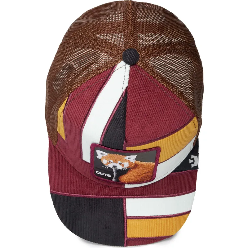 mehrfarbige-trucker-kappe-roter-panda-cute-dorbz-the-farm-patchwork-von-goorin-bros
