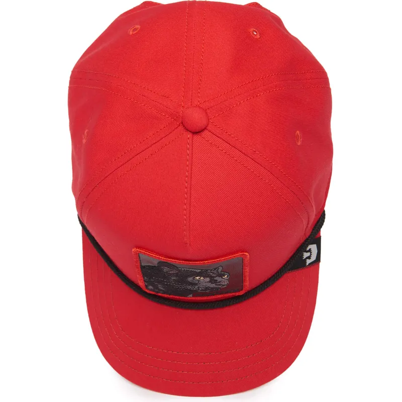 cepur-izliekta-sarkans-snapback-panther-100-the-farm-all-over-canvas-the-farm-no-goorin-bros