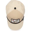 beige-gebogene-snapback-kappe-hahn-cock-rooster-100-the-farm-all-over-canvas-von-goorin-bros