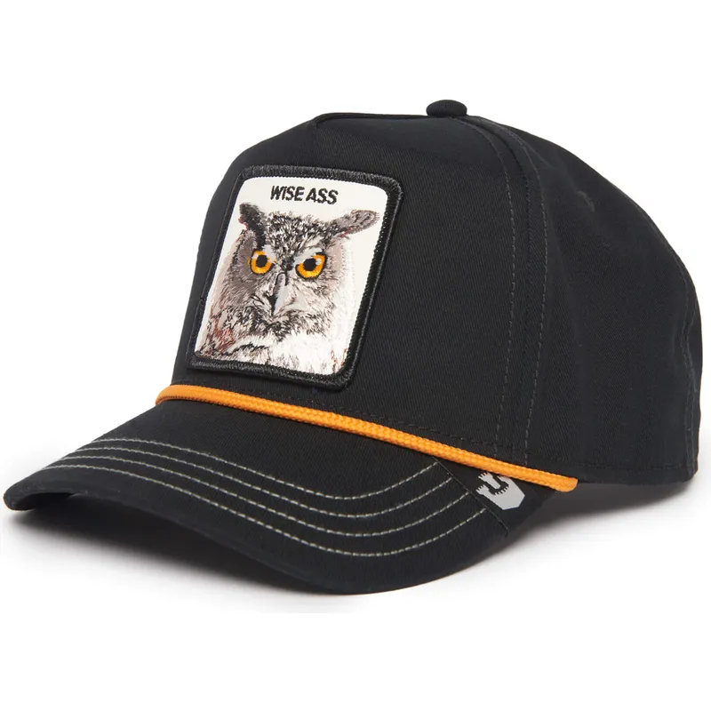 czarna-czapka-z-daszkiem-snapback-sowa-wise-owl-100-the-farm-all-over-canvas-od-goorin-bros