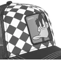 capslab-looney-tunes-schwarze-und-weisse-trucker-kappe-daffy-duck-loo8-daf1