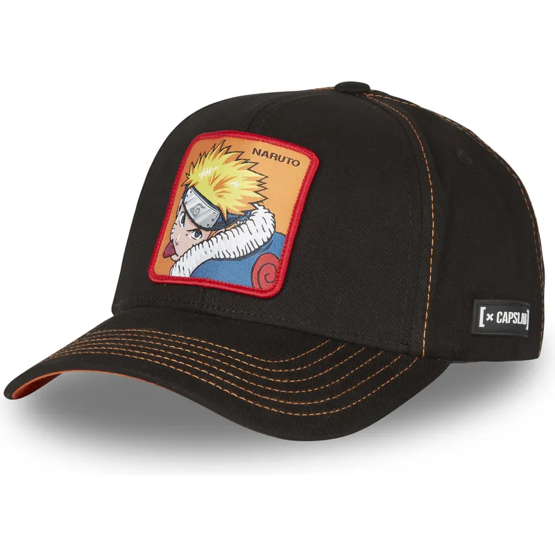 schwarze-gebogene-snapback-kappe-naruto-uzumaki-fox1-naruto-von-capslab