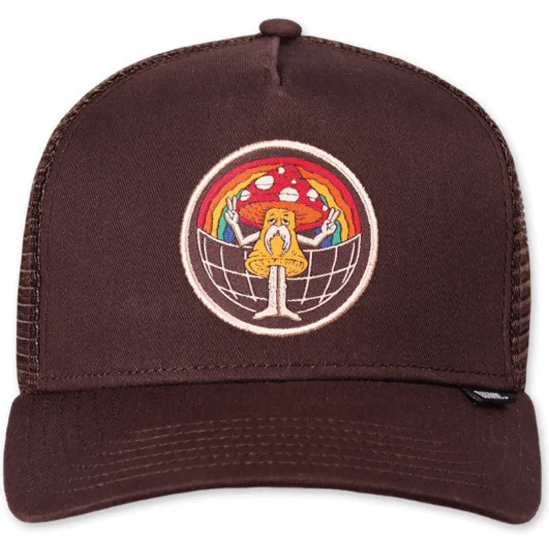 cepur-izliekta-truckeris-bruns-snapback-peace-harmony-hft-no-djinns