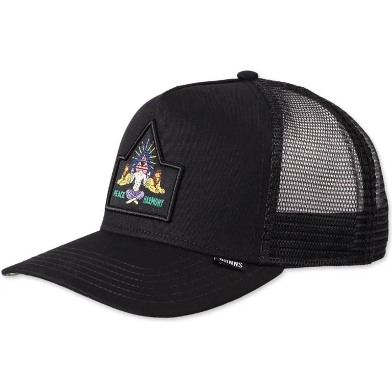cepur-izliekta-truckeris-melns-snapback-peace-harmony-hft-no-djinns