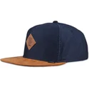 czapka-z-plaskim-daszkiem-granatowo-brazowa-snapback-honey-knit-od-djinns