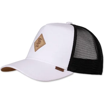 Gorra trucker blanca y negra HFT Jersey Patch de Djinns