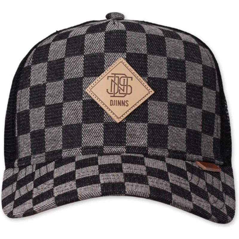 cepur-izliekta-truckeris-melns-snapback-hft-denim-check-no-djinns