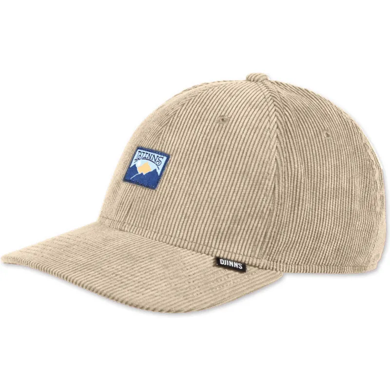 beige-gebogene-snapback-kappe-mountains-truefit-cord-von-djinns