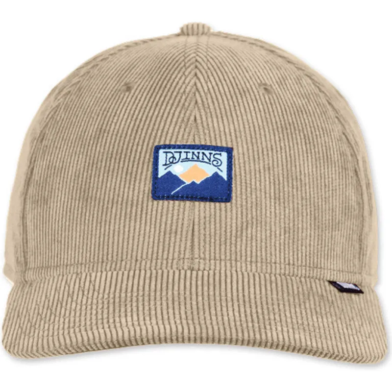 casquette-courbee-beige-snapback-mountains-truefit-cord-djinns