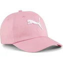 verstellbare-rosa-kinder-cap-mit-gebogenem-schirm-essentials-cat-logo-von-puma