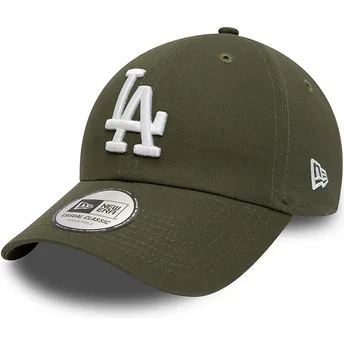 Grüne verstellbare Curved Cap 9TWENTY League Essential der Los Angeles Dodgers MLB von New Era