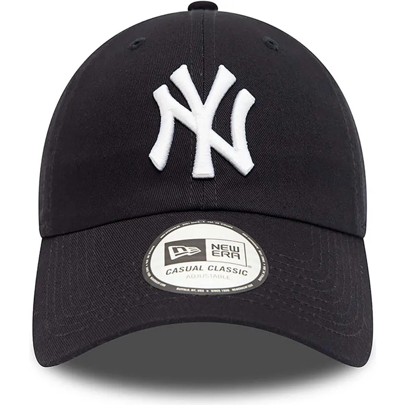 marineblaue-verstellbare-curved-cap-9twenty-league-essential-der-new-york-yankees-mlb-von-new-era