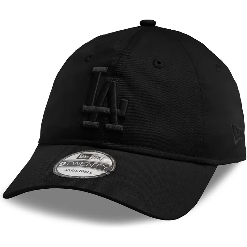 gorra-curva-negra-ajustable-con-logo-negro-9twenty-league-essential-de-los-angeles-dodgers-mlb-de-new-era