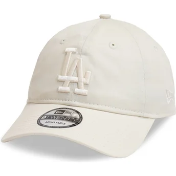 Beżowa czapka z daszkiem regulowana z beżowym logo 9TWENTY League Essential Los Angeles Dodgers MLB New Era