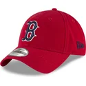 verstellbare-rote-kappe-mit-gebogenem-schirm-und-marineblauem-logo-9twenty-core-classic-der-boston-red-sox-mlb-von-new-era