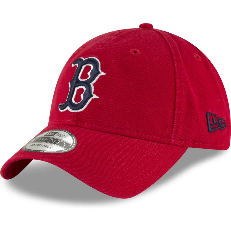 rod-justerbar-kurvad-keps-med-marinbla-logotyp-9twenty-core-classic-fran-boston-red-sox-mlb-av-new-era