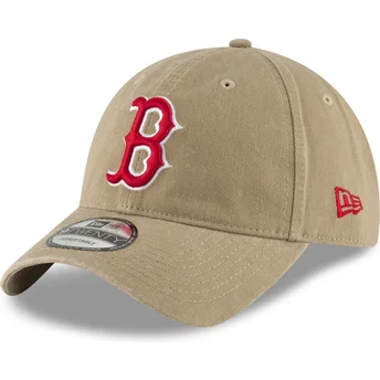 Gorra curva marrón claro ajustable con logo rojo 9TWENTY Core Classic de Boston Red Sox MLB de New Era