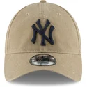 cap-izliekta-brown-adjustable-strap-claro-9twenty-core-classic-no-new-york-yankees-mlb-no-new-era