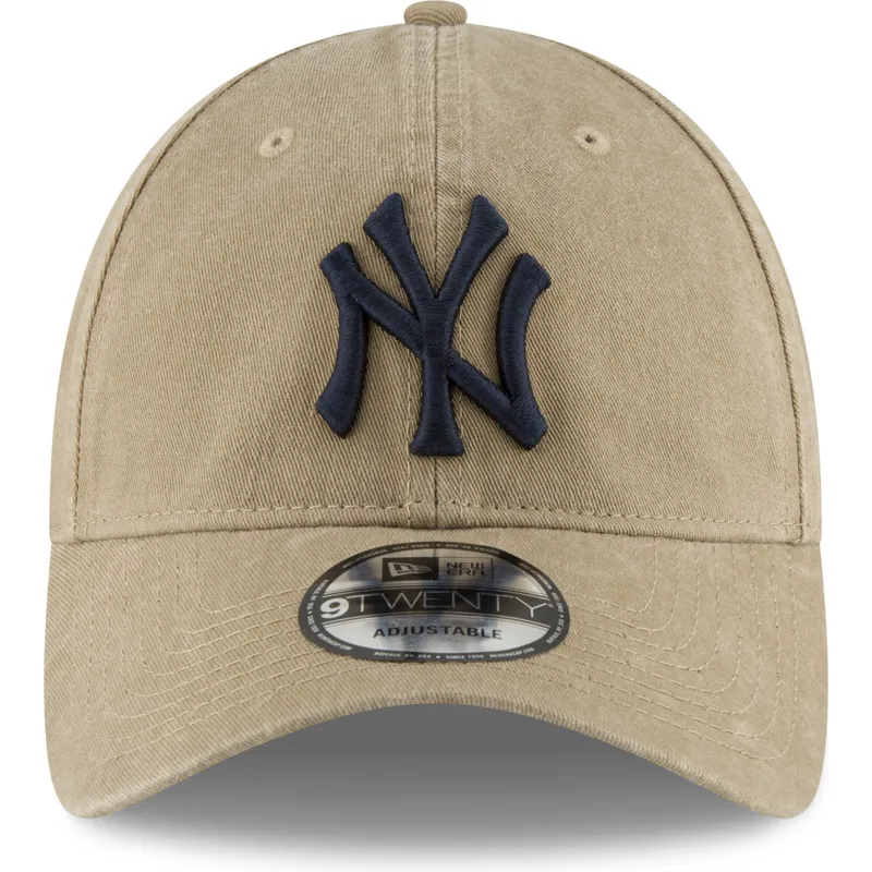 cap-izliekta-brown-adjustable-strap-claro-9twenty-core-classic-no-new-york-yankees-mlb-no-new-era