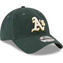 verstellbare-grune-kappe-mit-gebogenem-schirm-9twenty-core-classic-der-oakland-athletics-mlb-von-new-era