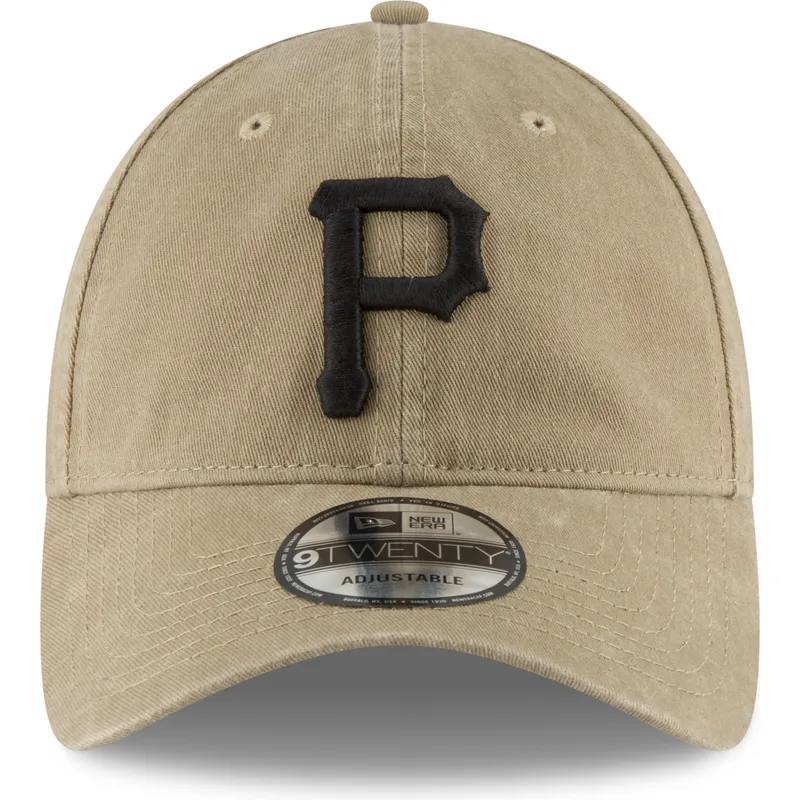 jasnobrazowa-regulowana-czapka-z-zakrzywionym-daszkiem-z-czarnym-logo-9twenty-core-classic-pittsburgh-pirates-mlb-od-new-era