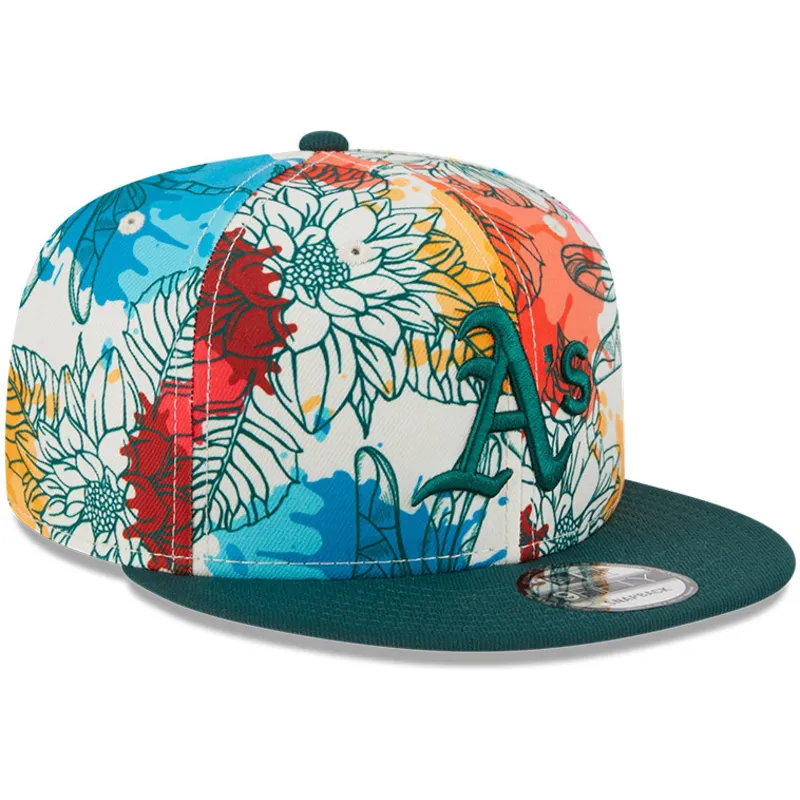 cepur-plakana-daudzkrasains-snapback-9fifty-spring-no-oakland-athletics-mlb-no-new-era