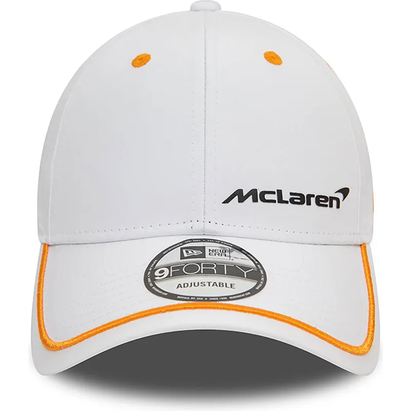 cepur-izliekta-balts-regulejams-9forty-contrast-piping-no-mclaren-racing-formula-1-no-new-era