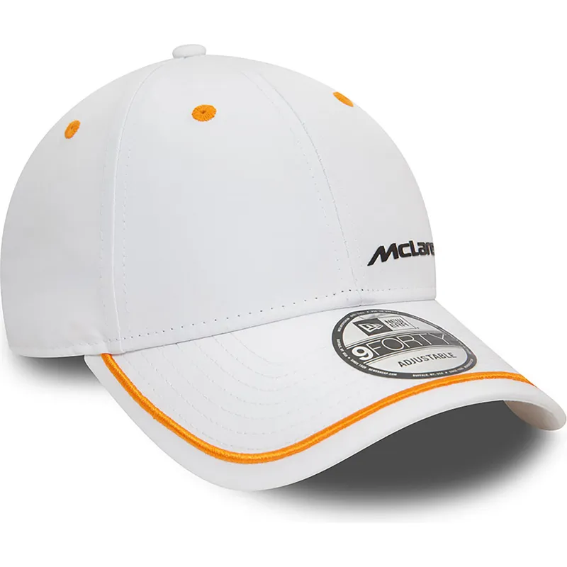 cepur-izliekta-balts-regulejams-9forty-contrast-piping-no-mclaren-racing-formula-1-no-new-era