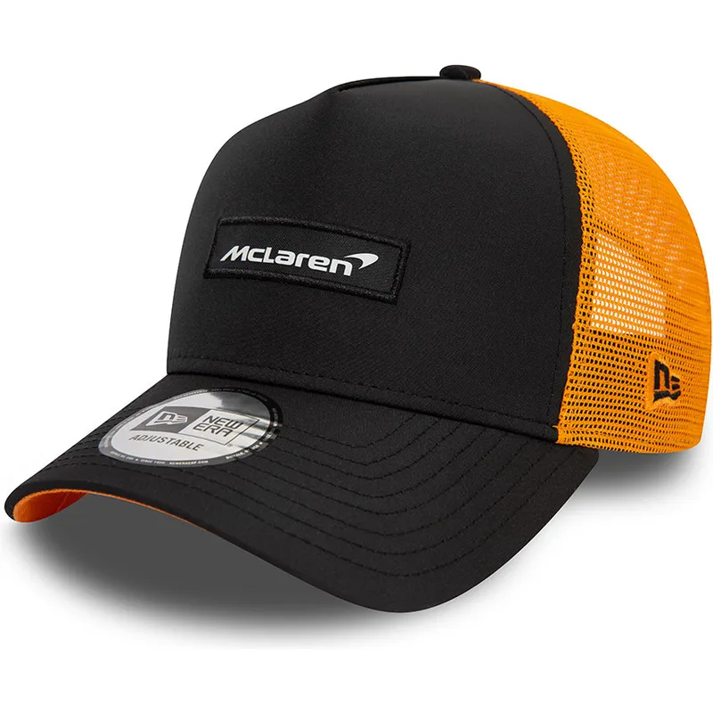 cepur-izliekta-truckeris-melns-snapback-9forty-a-frame-patch-front-no-mclaren-racing-formula-1-no-new-era
