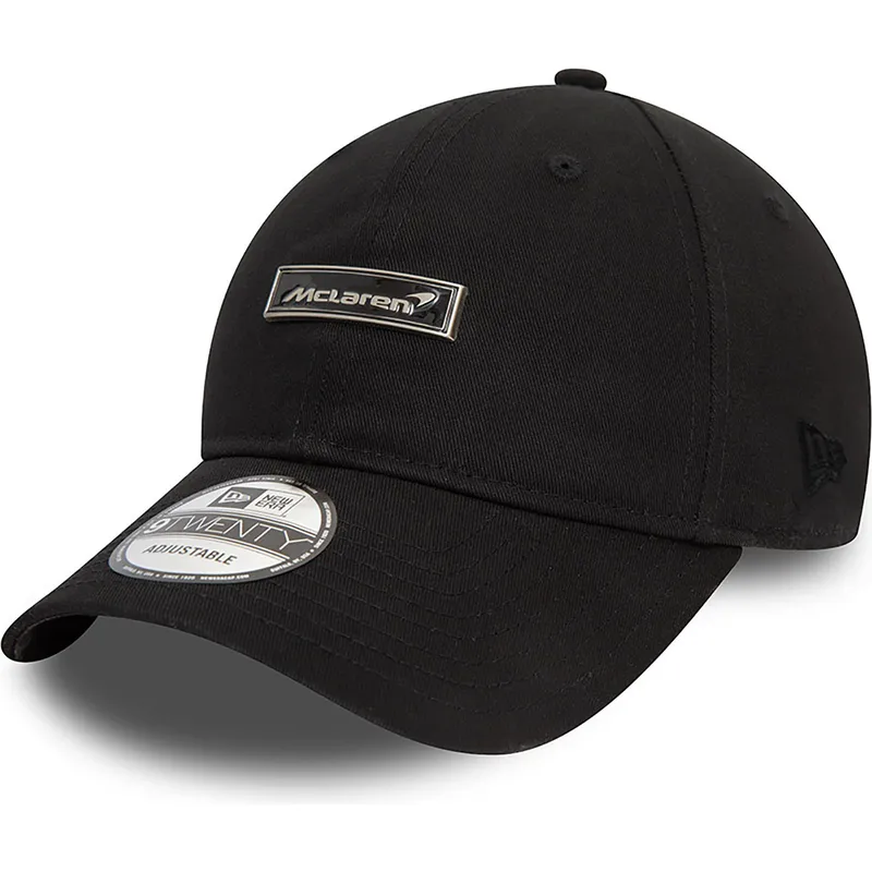 cepur-izliekta-melns-regulejams-9twenty-pin-badge-no-mclaren-racing-formula-1-no-new-era