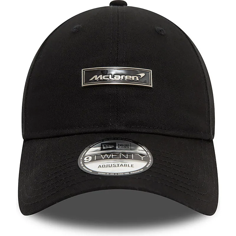 cepur-izliekta-melns-regulejams-9twenty-pin-badge-no-mclaren-racing-formula-1-no-new-era