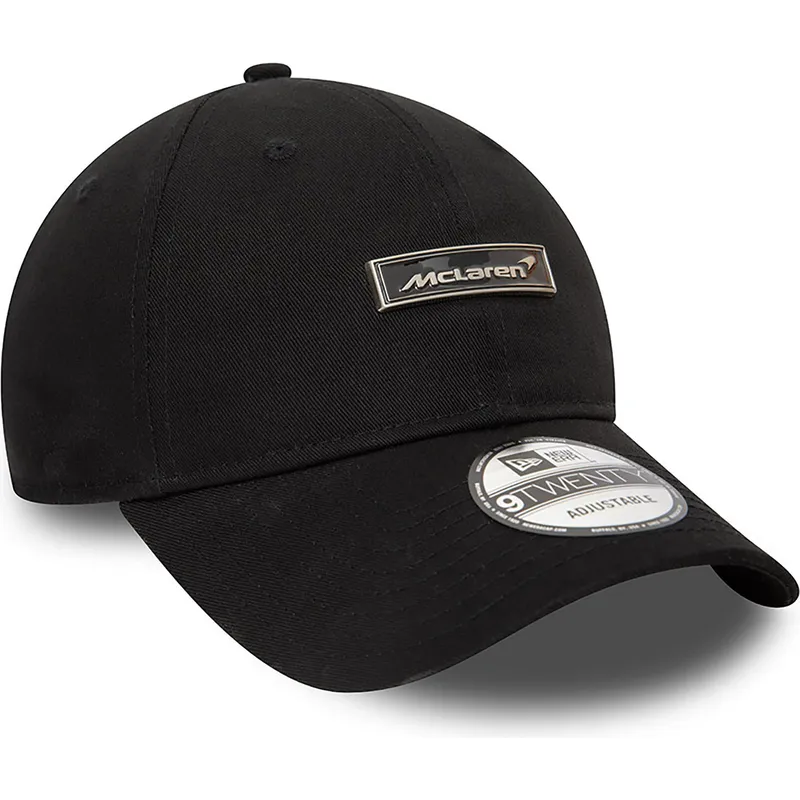 cepur-izliekta-melns-regulejams-9twenty-pin-badge-no-mclaren-racing-formula-1-no-new-era