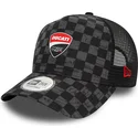 cepur-izliekta-truckeris-melns-snapback-9forty-a-frame-all-over-print-check-no-ducati-motor-motogp-no-new-era