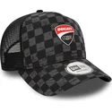 cepur-izliekta-truckeris-melns-snapback-9forty-a-frame-all-over-print-check-no-ducati-motor-motogp-no-new-era