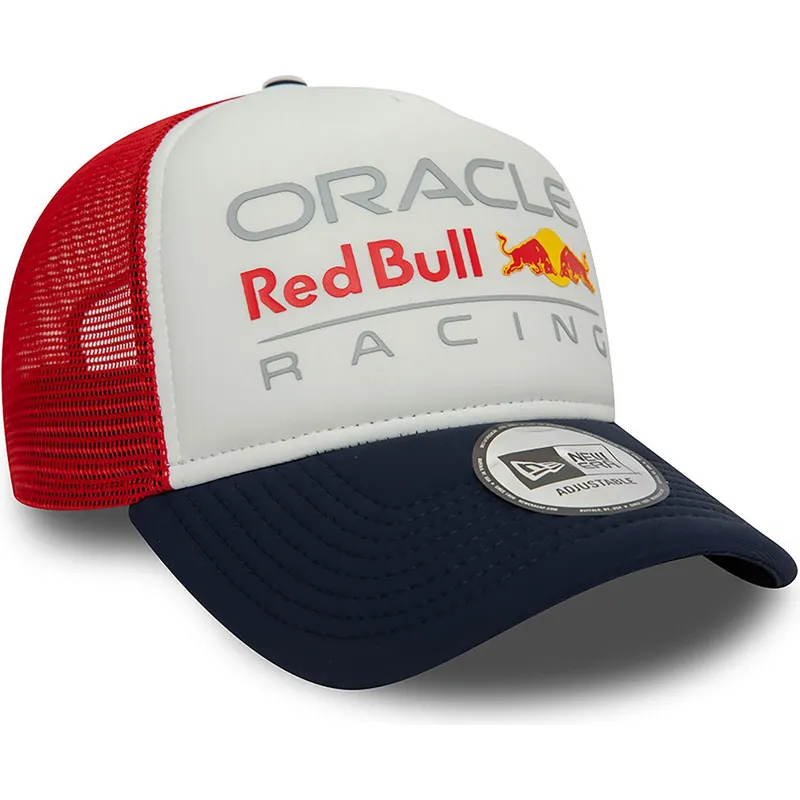 9forty-a-frame-colour-block-trucker-cap-in-weiss-rot-und-marineblau-von-red-bull-racing-formula-1-von-new-era