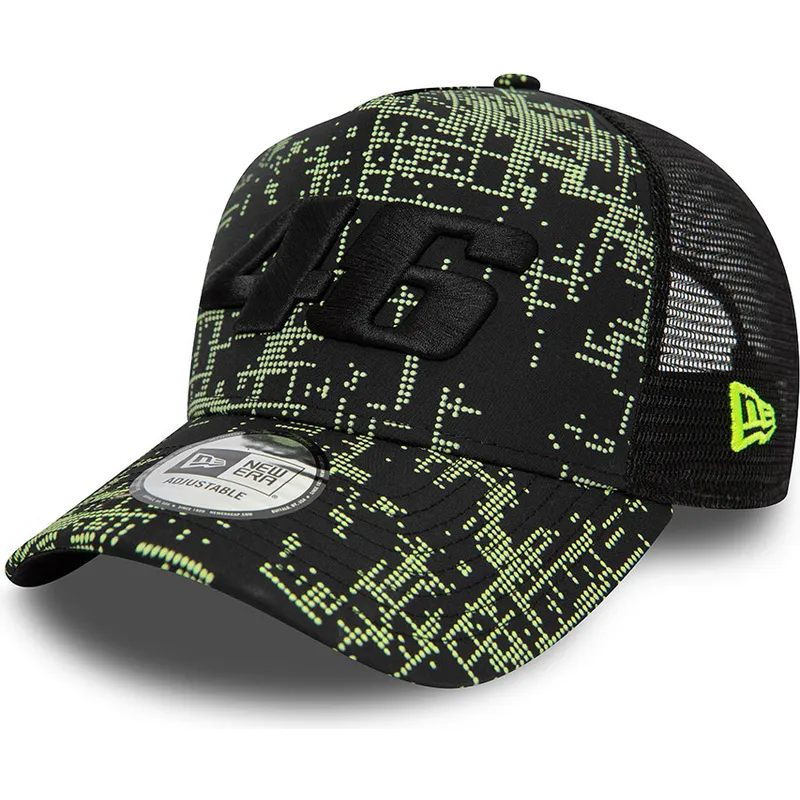 cepur-izliekta-truckeris-melns-snapback-9forty-a-frame-poly-print-no-valentino-rossi-vr46-motogp-no-new-era