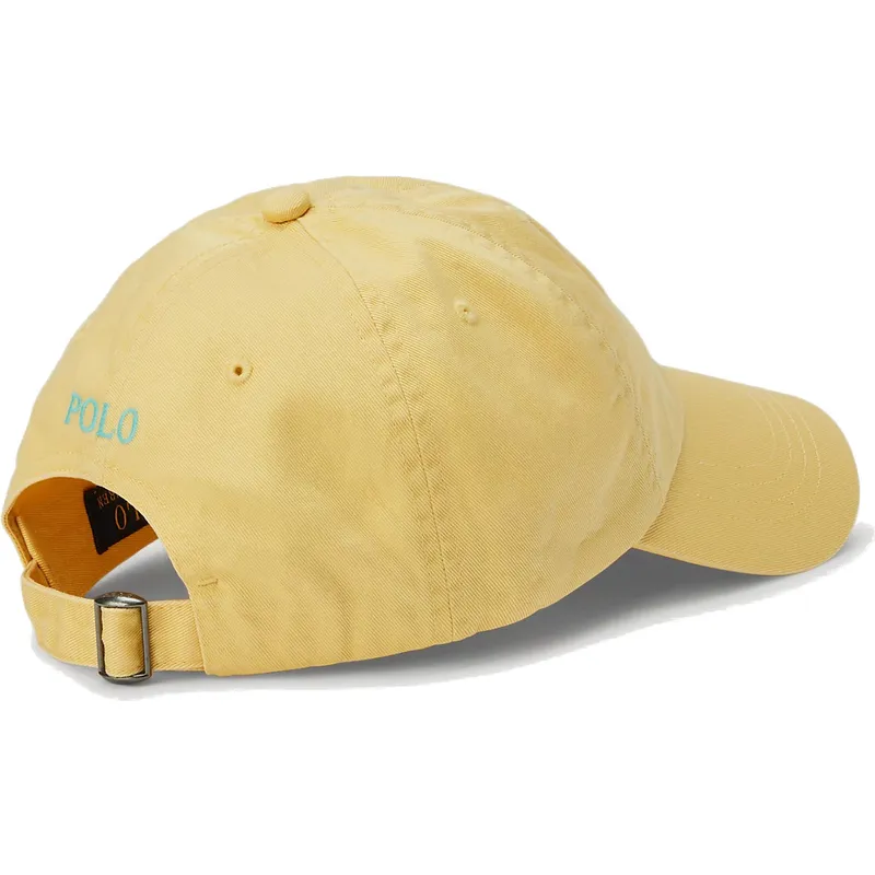 casquette-courbee-jaune-ajustable-avec-logo-bleu-cotton-chino-classic-sport-polo-ralph-lauren