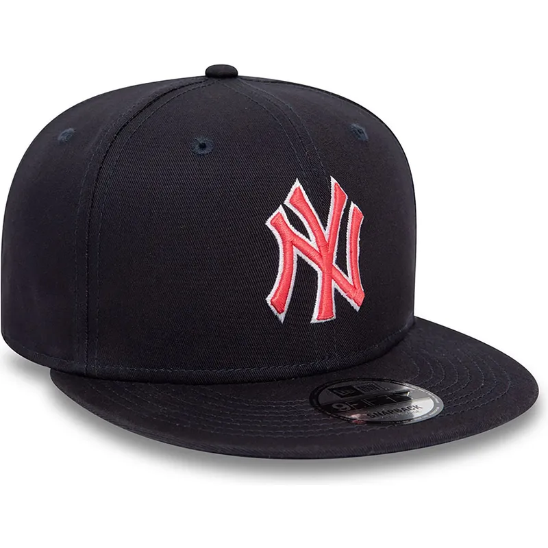 cepur-plakana-tumsi-zils-snapback-9fifty-outline-no-new-york-yankees-mlb-no-new-era