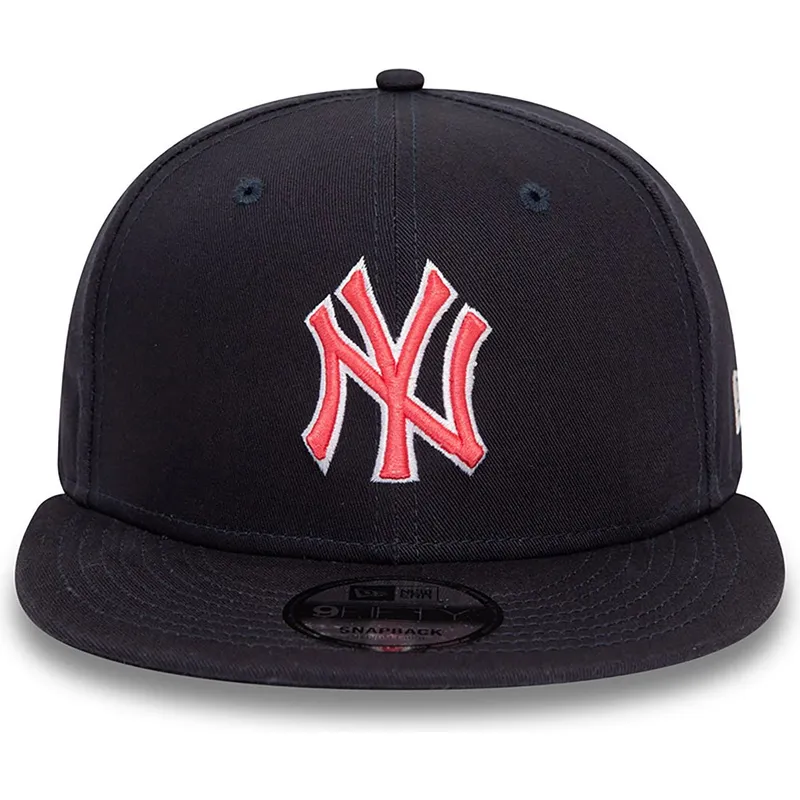 cepur-plakana-tumsi-zils-snapback-9fifty-outline-no-new-york-yankees-mlb-no-new-era