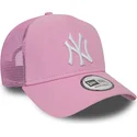 cepur-izliekta-truckeris-roza-snapback-a-frame-league-essential-no-new-york-yankees-mlb-no-new-era