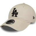 gorra-curva-beige-ajustable-con-logo-negro-9twenty-league-essential-de-los-angeles-dodgers-mlb-de-new-era