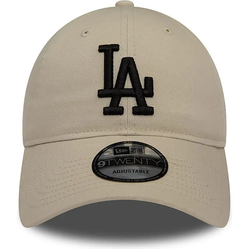 gorra-curva-beige-ajustable-con-logo-negro-9twenty-league-essential-de-los-angeles-dodgers-mlb-de-new-era