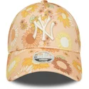 cepur-izliekta-oranzs-regulejams-9forty-floral-all-over-print-no-new-york-yankees-mlb-no-new-era